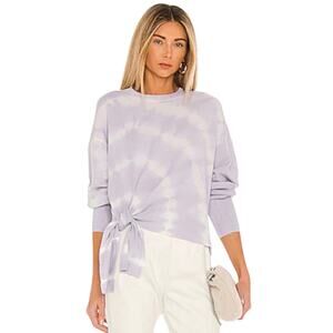 NWT Repeat cashmere silver edition tie dye side knot lilac organic sweater sz L